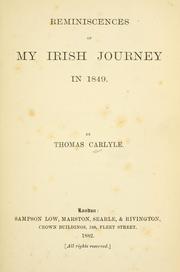 Reminiscences of my Irish journey in 1849 by Thomas Carlyle