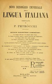 Cover of: Nòvo dizionàrio universale della lingua italiana