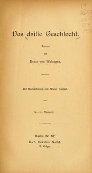 Das dritte Geschlecht by Ernst von Wolzogen