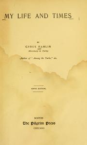 Cover of: My life and times by Hamlin, Cyrus