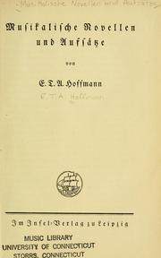 Cover of: Musikalische Novellen und Aufsätze