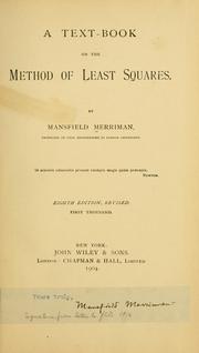 Cover of: text book on the method of least squares | Mansfield Merriman