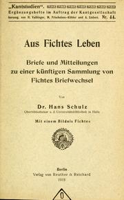 Cover of: Aus Fichtes leben by Johann Gottlieb Fichte