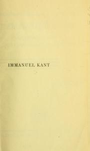 Cover of: Immanuel Kant by Houston Stewart Chamberlain