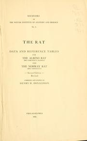 Cover of: rat: data and reference tables for the albino rat (Mus norvegius albinus) and the Norway rat (Mus norvegius)