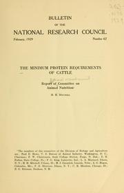 Cover of: The minimum protein requirements of cattle.: Report of Committee on animal nutrition