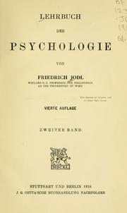 Cover of: Lehrbuch der Psychologie by Friedrich Jodl