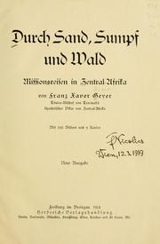 Cover of: Durch Sand, Sumpf und Wald by Franz Xaver Geyer