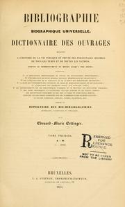 Bibliographie biographique universelle by Eduard Maria Oettinger