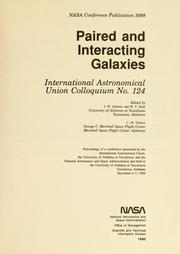 Cover of: Paired and interacting galaxies: International Astronomical Union Colloquium no. 124