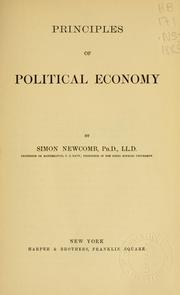 Cover of: Principles of political economy by Simon Newcomb
