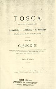 Cover of: Tosca: an opera in three acts