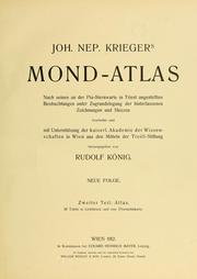 Cover of: Mond-Atlas by Johann Nepomuk Krieger