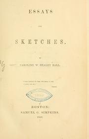 Cover of: Essays and sketches ...
