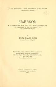 Cover of: Emerson by Henry David Gray, Henry David Gray