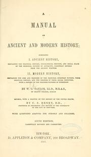 Cover of: manual of ancient and modern history ... | Taylor, W. C.