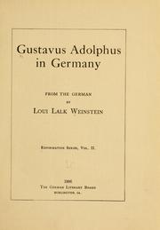 Cover of: Gustavus Adolphus in Germany, from the German by 