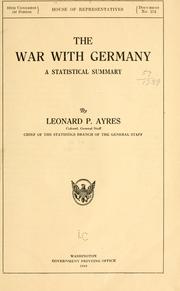 Cover of: The war with Germany: a statistical summary