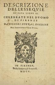Cover of: Descrizione dell'essequie di Papa Lione XI by Camillo Rinuccini