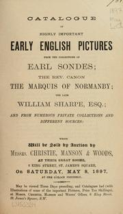 Cover of: Catalogue of highly important early English pictures from the collection of Earl Sondes by Gerhard Storck
