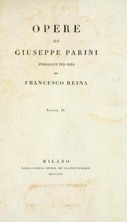 Cover of: Opere di Giuseppe Parini by Giuseppe Parini