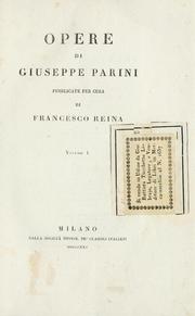 Cover of: Opere di Giuseppe Parini