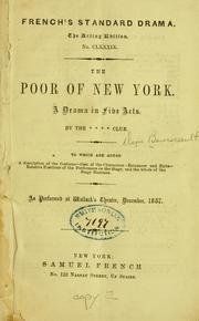 Cover of: poor of New York.: A drama in five acts.