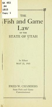 Cover of: fish and game law of the state of Utah.