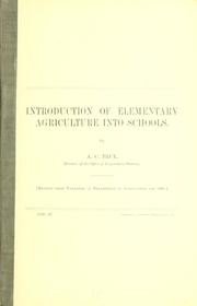 Cover of: Introduction of elementary agriculture into schools. by Alfred Charles True