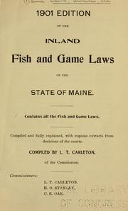 Cover of: Inland fish and game laws of the state of Maine. by Maine.