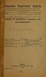 Schools of agriculture, mechanic arts and homemaking by New York (State) Division of Vocational and Extension Education