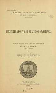 Cover of: The fertilizing value of street sweepings ...