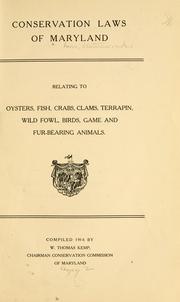 Cover of: Conservation laws of Maryland relating to oysters