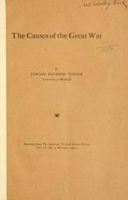 Cover of: causes of the great war