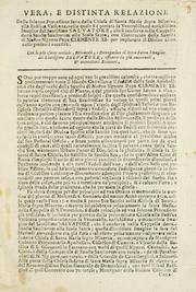 Cover of: Vera, e distinta relazione della solenne processione fatta dalla chiesa di Santa Maria sopra Minerva alla Basilica vaticana, nella quale si è portata la venerabile, ed antichissima imagine del Santissimo Salvatore, che si conserva nella cappella detta Sancta Sanctorum alla Scala santa, con l'interuento della santità di nostro signore papa Clemente XI. per implorare il diuino aiuto nelle presenti neccssità [sic]. by 