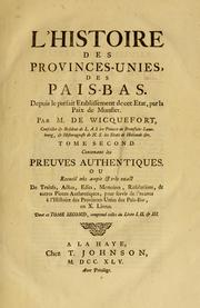 Cover of: L' histoire des Provinces-Unies, des Pais-Bas by Abraham de Wicquefort, Abraham de Wicquefort