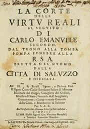 Cover of: La corte delle virtu reali al seguito di Carlo Emanuele secondo dal trono alla tomba by Giovanni Giacomo Saluzzo del Castellar