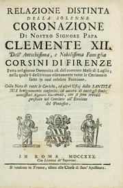 Relazione distinta della solenne coronazione di nostro signore papa Clemente XII. dell'antichissima e nobilissima famiglia Corsini di Firenze