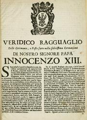 Veridico ragguaglio delle cerimonie, e feste fatte nella felicissima coronazione di nostro signore papa Innocenzo XIII