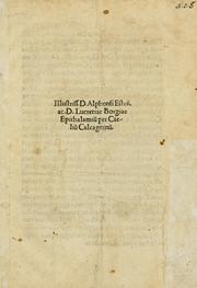 Cover of: Illustriss. D. Alphonsi Esten[si] ac. D. Lucretiae Borgiae epithalamiu[m] by Celio Calcagnini
