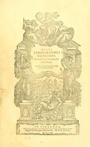Cover of: Delle famiglie nobili Napoletane