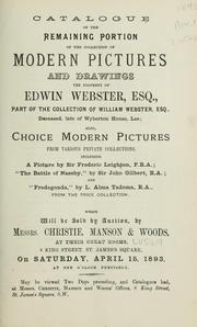 Cover of: Modern pictures and drawings; Remaining portion.