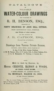 Cover of: Water-colour drawings; forty drawings by John Sell Cotman.