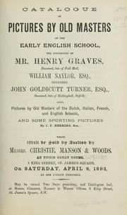 Cover of: Pictures by old masters of the early English school.