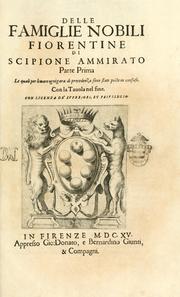 Cover of: Delle famiglie nobili fiorentine by Scipione Ammirato