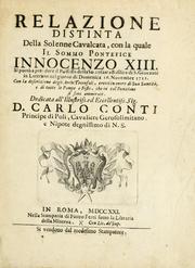 Relazione distinta della solenne cavalcata, con la quale il Sommo Pontefice Innocenzo XIII. si portò a prendere il possesso della sacrosanta Basilica di S. Giovanni in Laterano nel giorno di domenica 16. novembre 1721