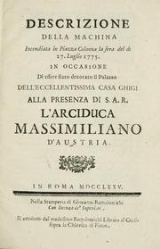 Descrizione della machina incendiata in Piazza Colonna la sera del dì 27. Luglio 1775