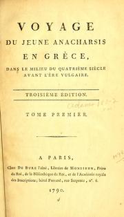 Cover of: Voyage du jeune Anacharsis en Grèce by Jean-Jacques Barthélemy