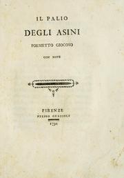 Cover of: Il palio degli asini: poemetto giocoso, con note.