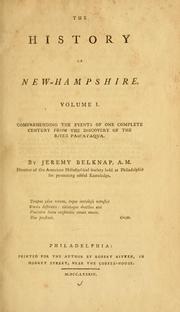 The history of New-Hampshire by Jeremy Belknap